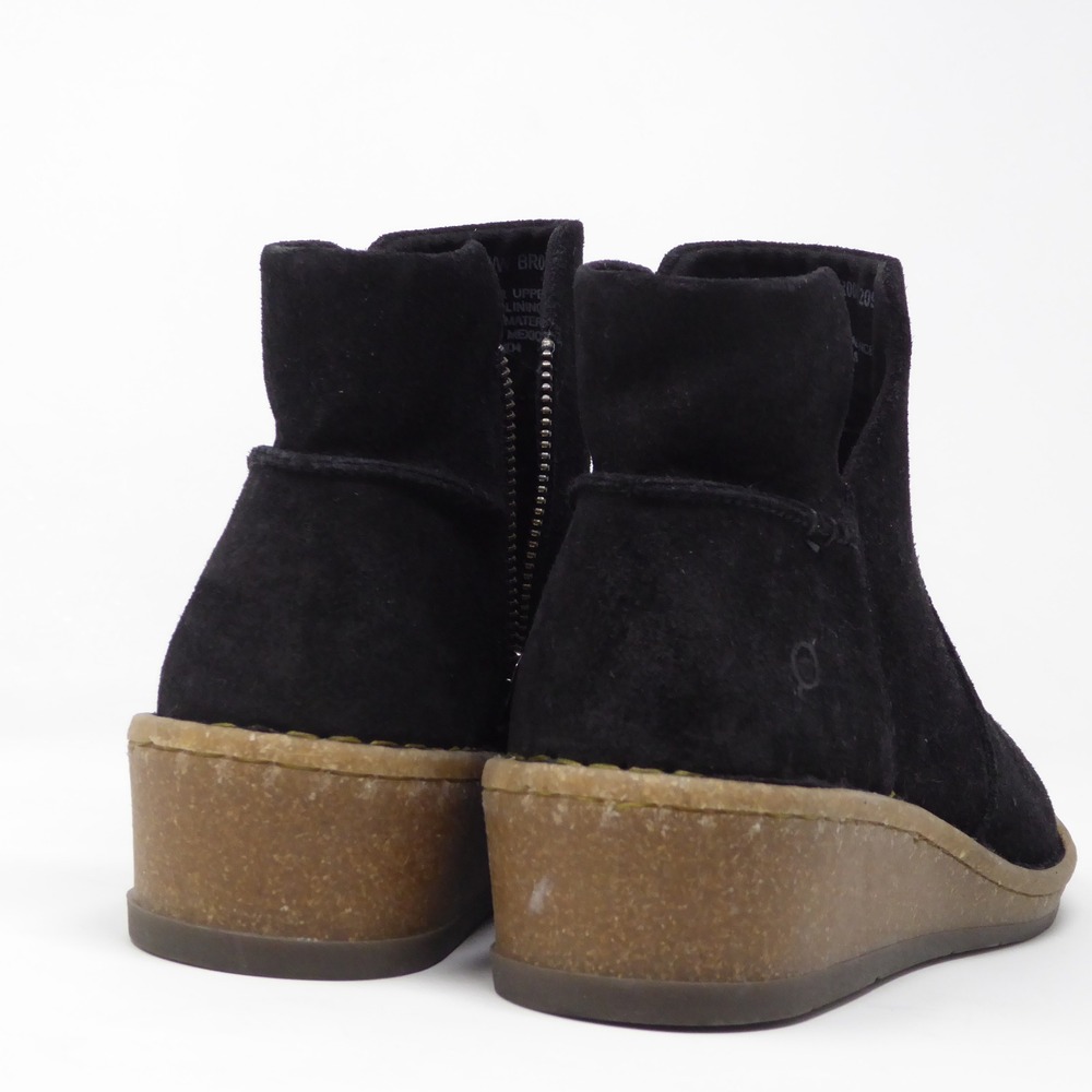 NEW Born Viv Womens Ankle Boots Booties Black Suede Wedge Heel Size 9 - Picture 6 of 10